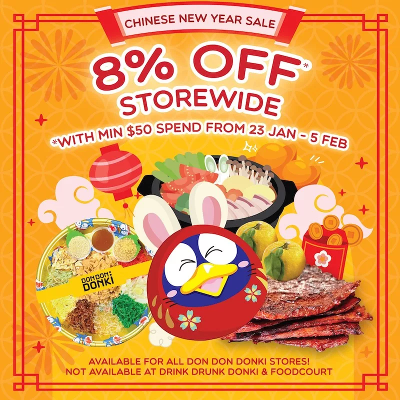 8% Off Storewide At Don Don Donki Until 5th February 2023!