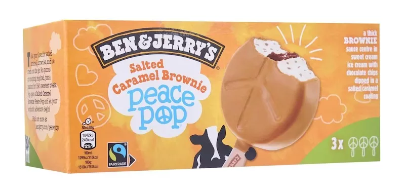 Ben & Jerry's Salted Caramel Brownie Peace Pop