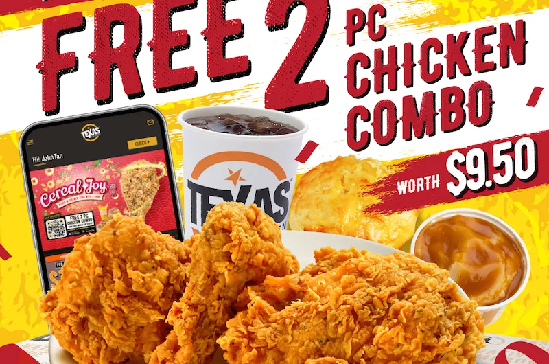 Texas Chicken Singapore Promotion: Free 2-Pc Chicken Combo Worth $9.50