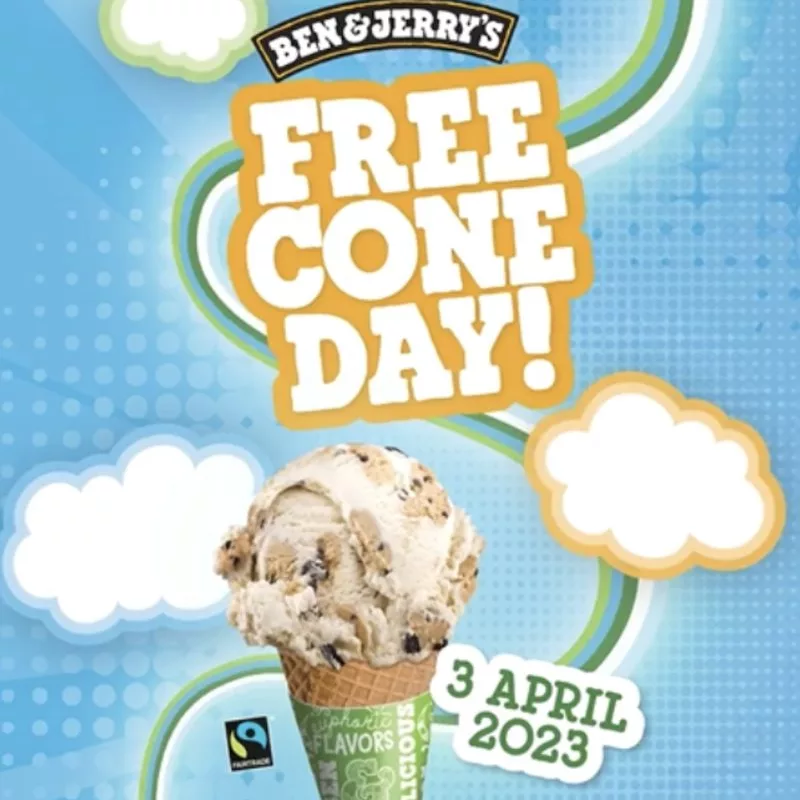 Ben & Jerry's Free Cone Day Is Back On The 3rd April 2023!!