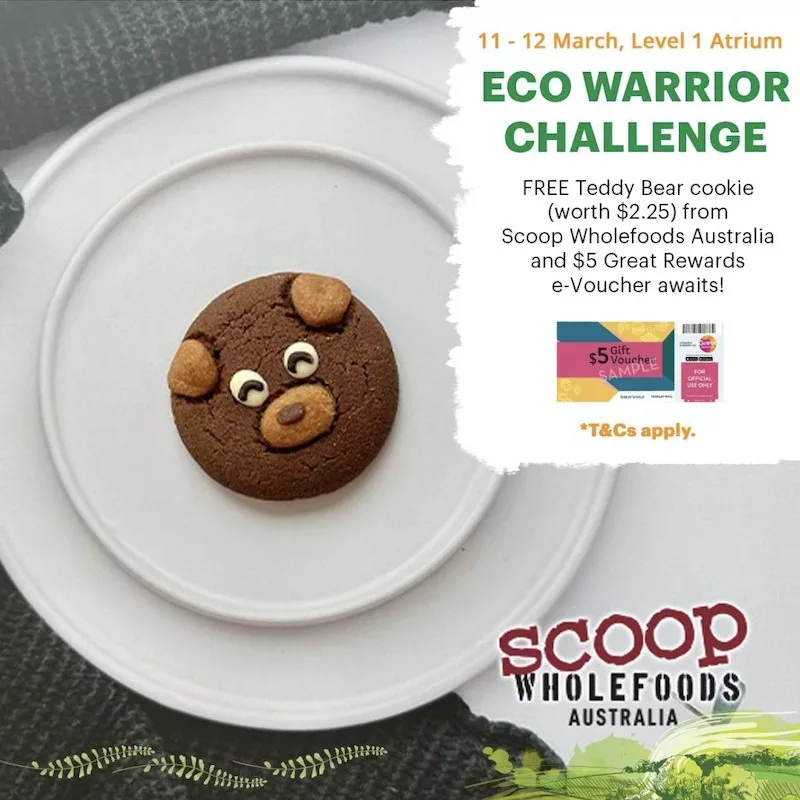 Free Scoop Wholefoods Teddy Bear Cookie & $5 Great Rewards Voucher