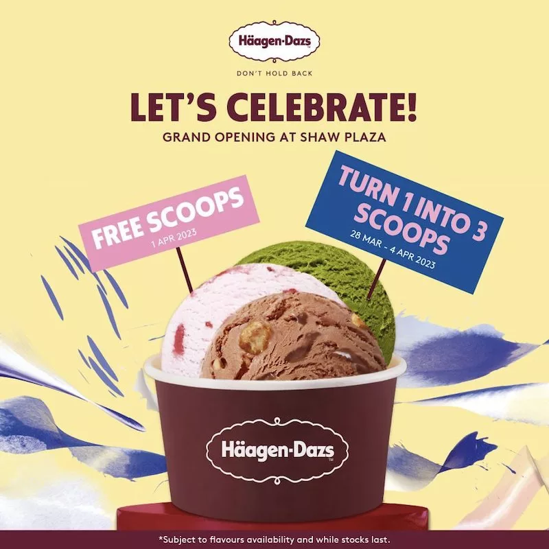 Häagen-Dazs FairPrice Shaw Plaza - Free Ice Cream & 3-For-1 Offer
