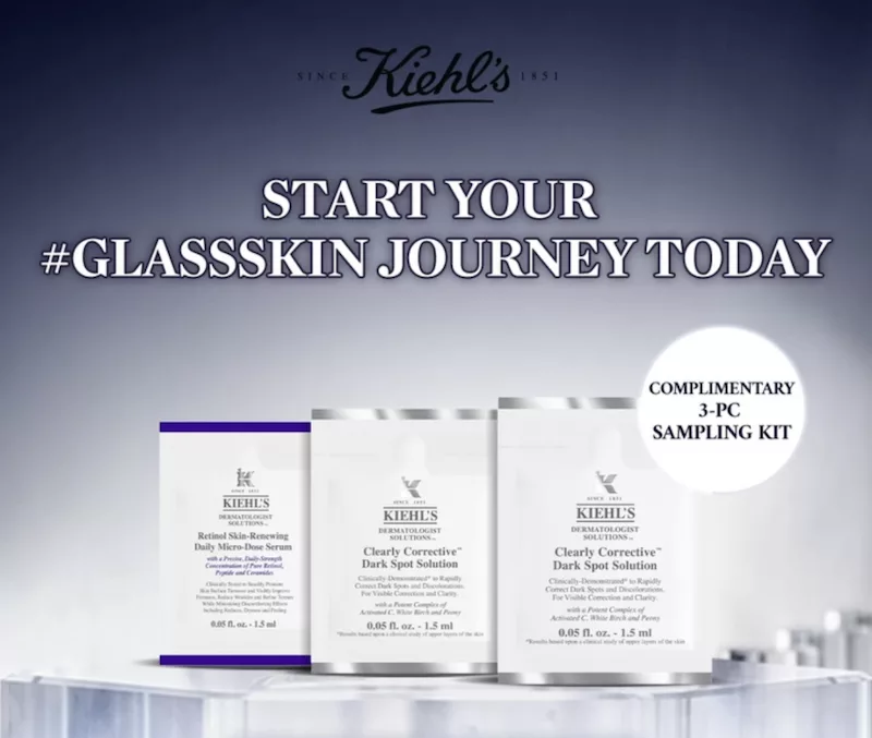 Kiehl's Sample Pack - Free Clearly Corrective Dark Spot Solution & Retinol Skin-Renewing Daily Micro-Dose Serum
