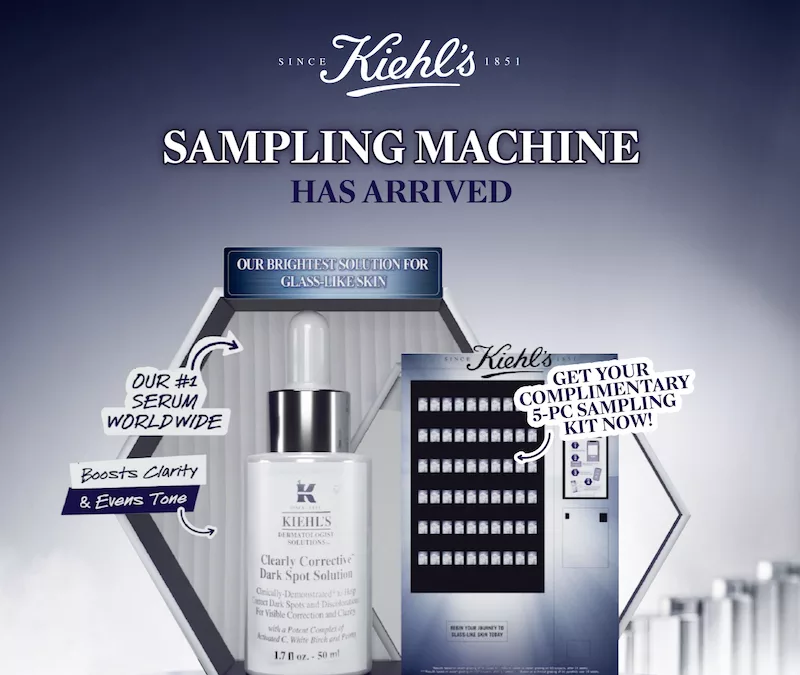 Kiehl's Free Samples - Collect 5-Pc Sample Kit From Kiehl's Vending Machine Singapore