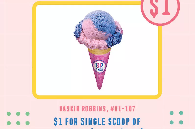Baskin Robbins Tiong Bahru Plaza Single Scoop Of Ice Cream For $1 – Today Only!