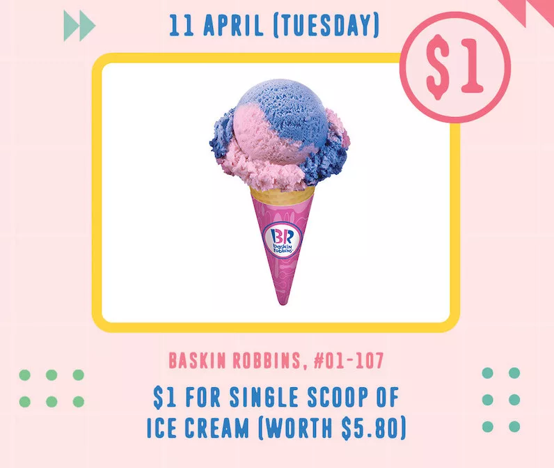 Baskin Robbins Tiong Bahru Plaza Single Scoop Of Ice Cream For $1 - Today Only!