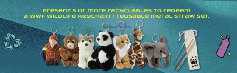 Free WWF Animal Keyring Or Reusable Metal Straw Set When You Recycle Your Beauty Empties At Watsons Takashimaya