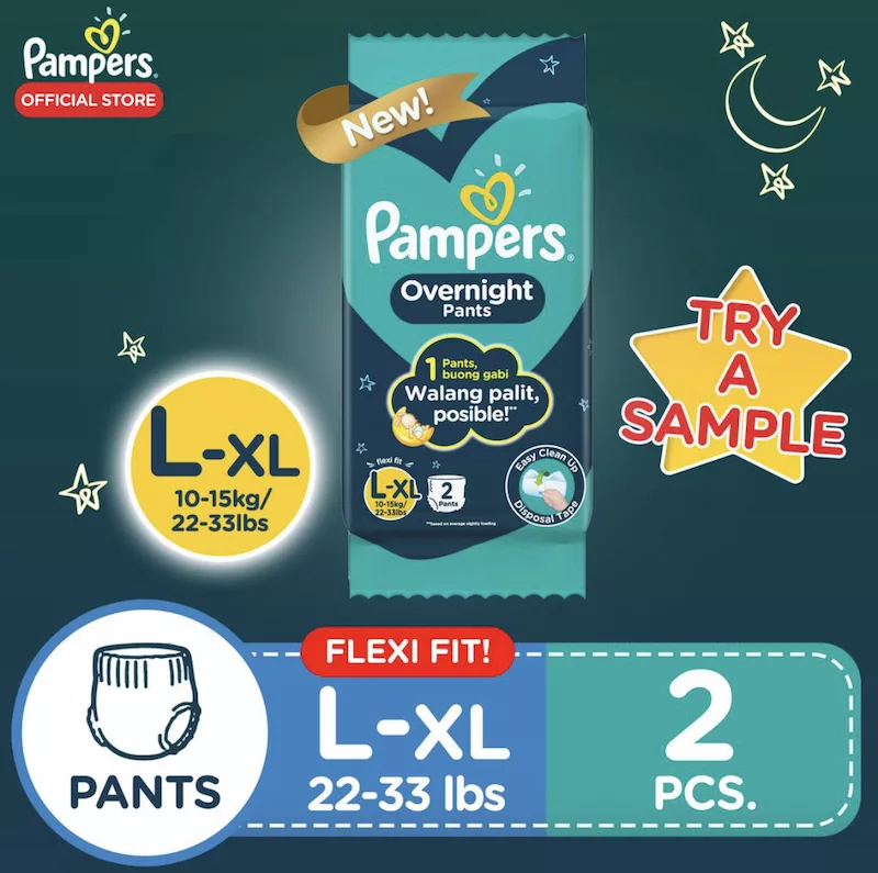 Pampers Overnight Pants Diaper 2-Pc Sample For 99 Cents!