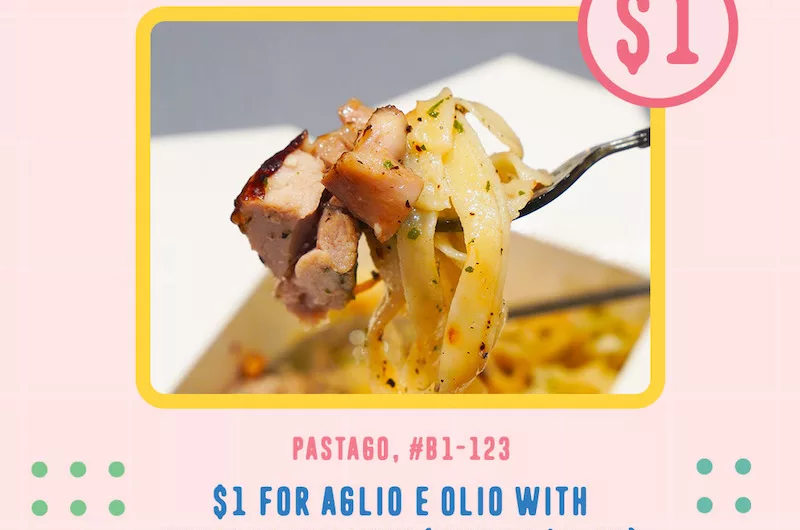 PastaGo Tiong Bahru Plaza Aglio E Olio With Grilled Chicken For $1 – Today Only!