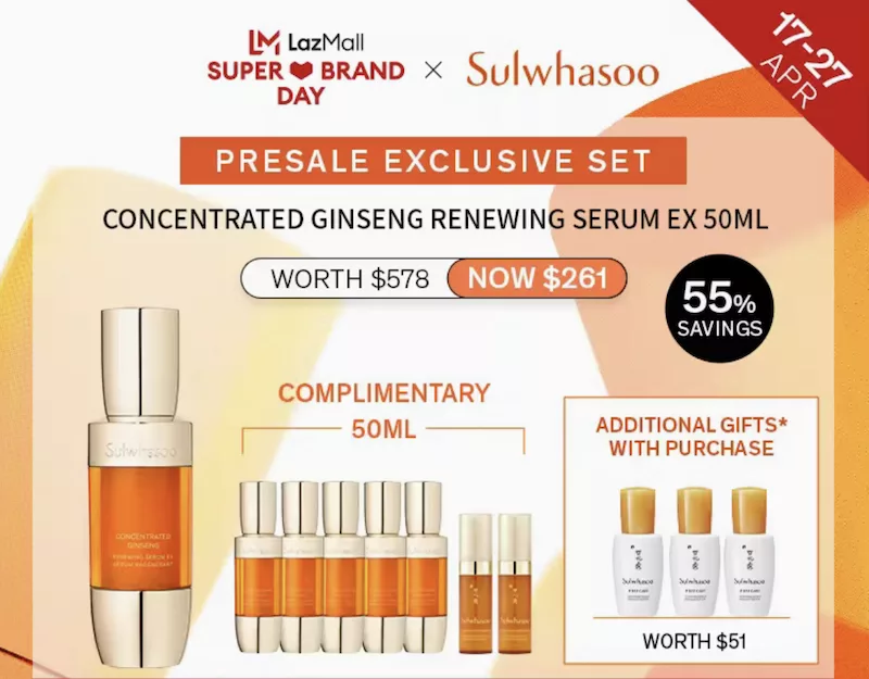 Sulwhasoo Presale Set 55% Off Plus Free Gifts
