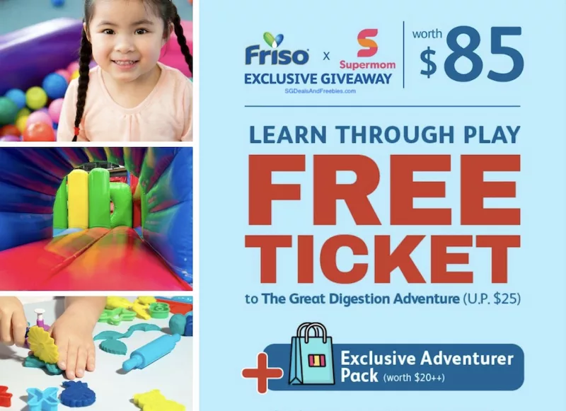 Free Ticket To The Great Digestion Adventure, Free Friso Gold 3 900g Milk Formula Tin & Adventurer Pack