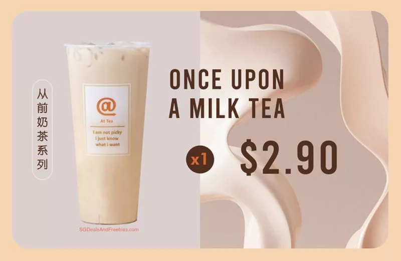 M Size Once Upon A Milk Tea with Topping For $2.90