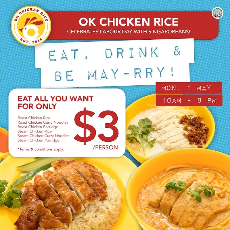 OK Chicken Rice All-You-Can-Eat For $3! Today Only!