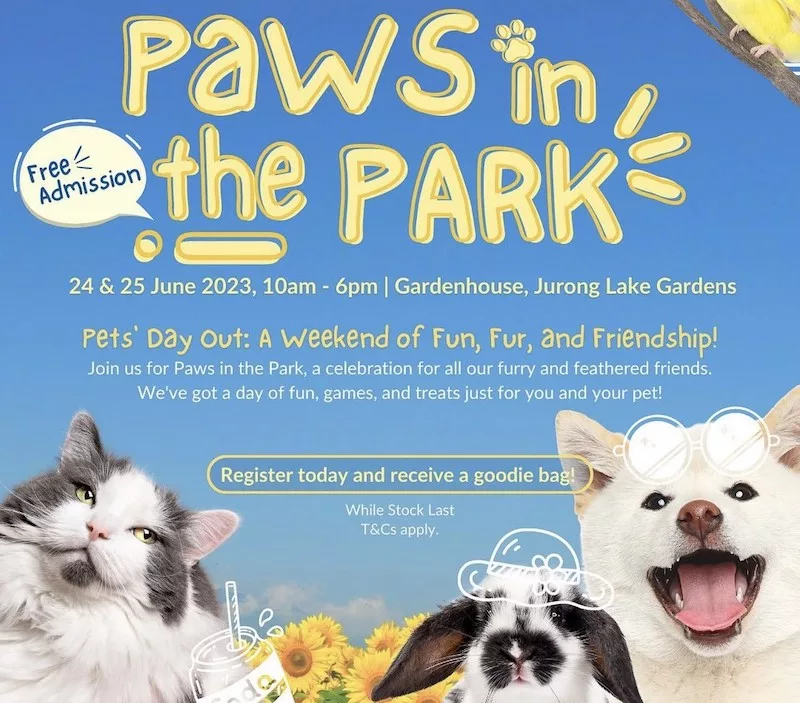 Free Goody Bag At Paws In The Park Free Pet Event Jurong Lake Gardens