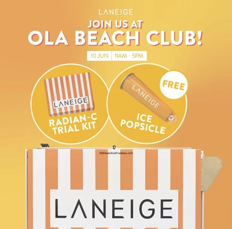 Free Radian-C Sample Kit & Popsicle At LANEIGE Pop-Up Ice Cream Cart Ola Beach Club