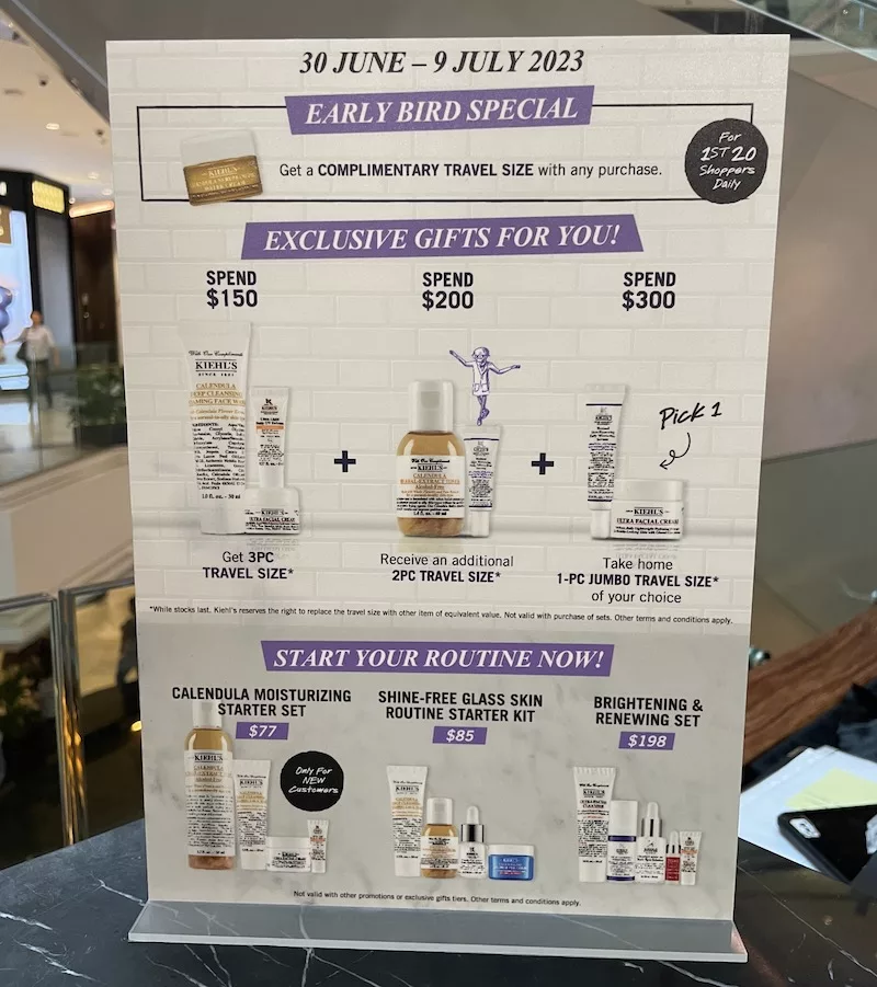 Exclusive Gifts At Kiehl's Pop-Up Raffles City