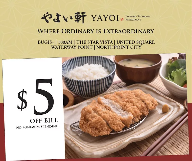 $5 Off YAYOI Japanese Restaurant With No Minimum Spend
