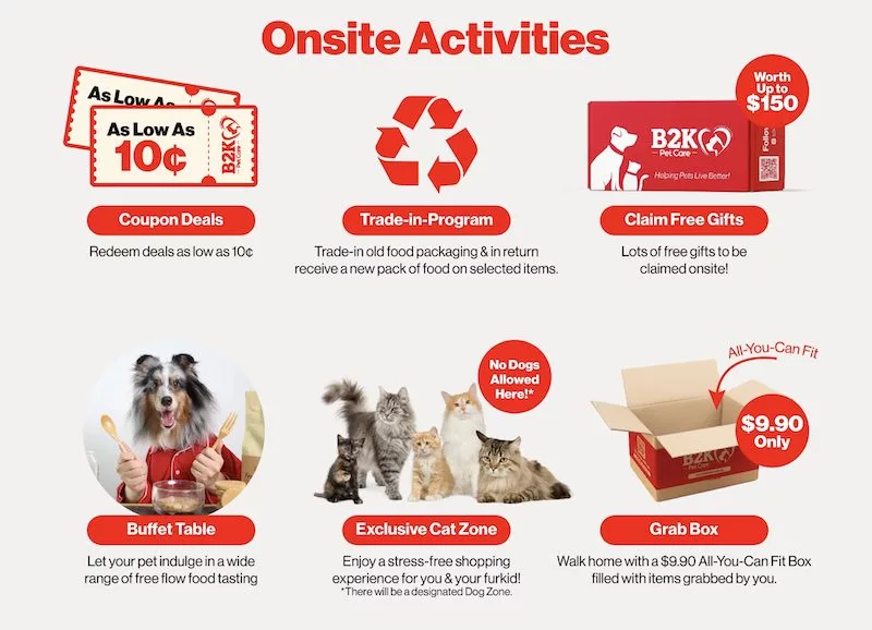 B2K Pet Care Warehouse Sale September 2023 Onsite Activities