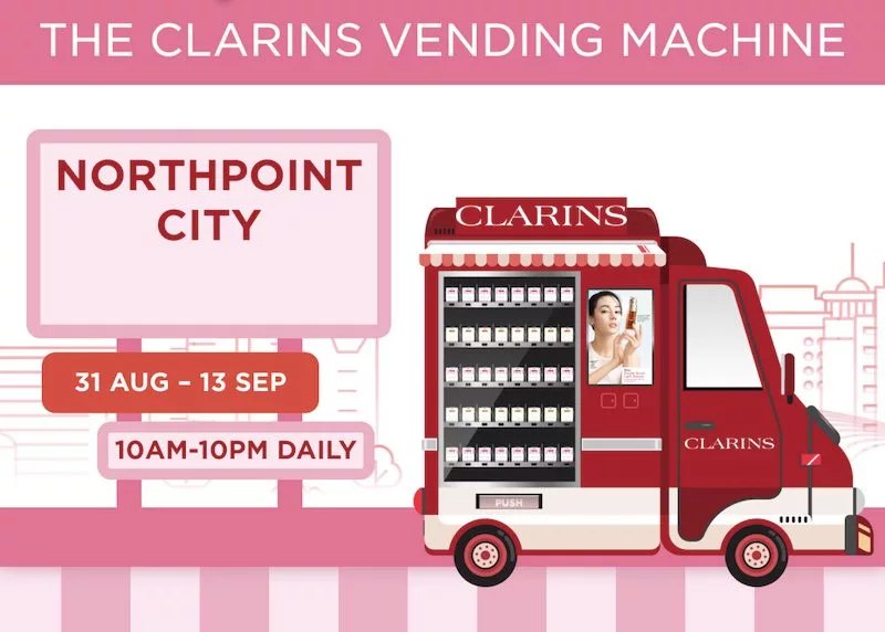 Free Clarins Sample Kit From Clarins Vending Machine Northpoint City