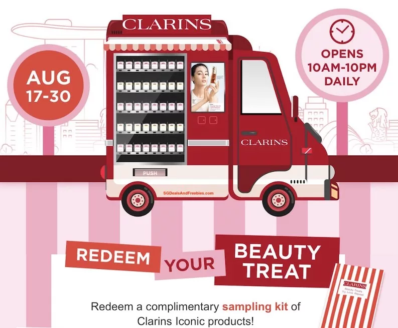 Free Clarins Sample Kit From Clarins Vending Machine Tampines 1