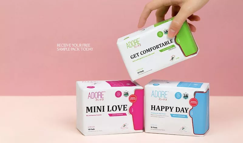 Free Full-Sized Pack Of Adore Sanitary Pads