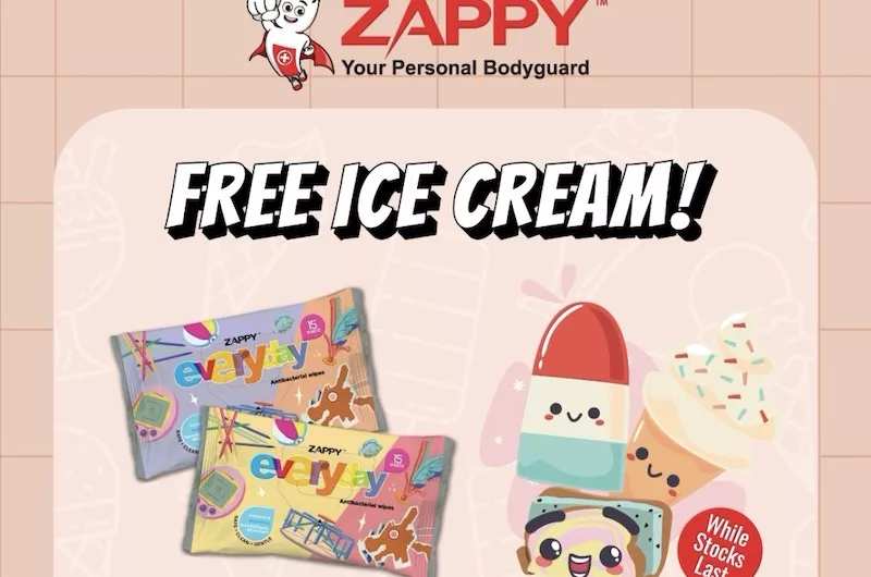 Free Zappy Everyday Antibacterial Wipes & Ice Cream