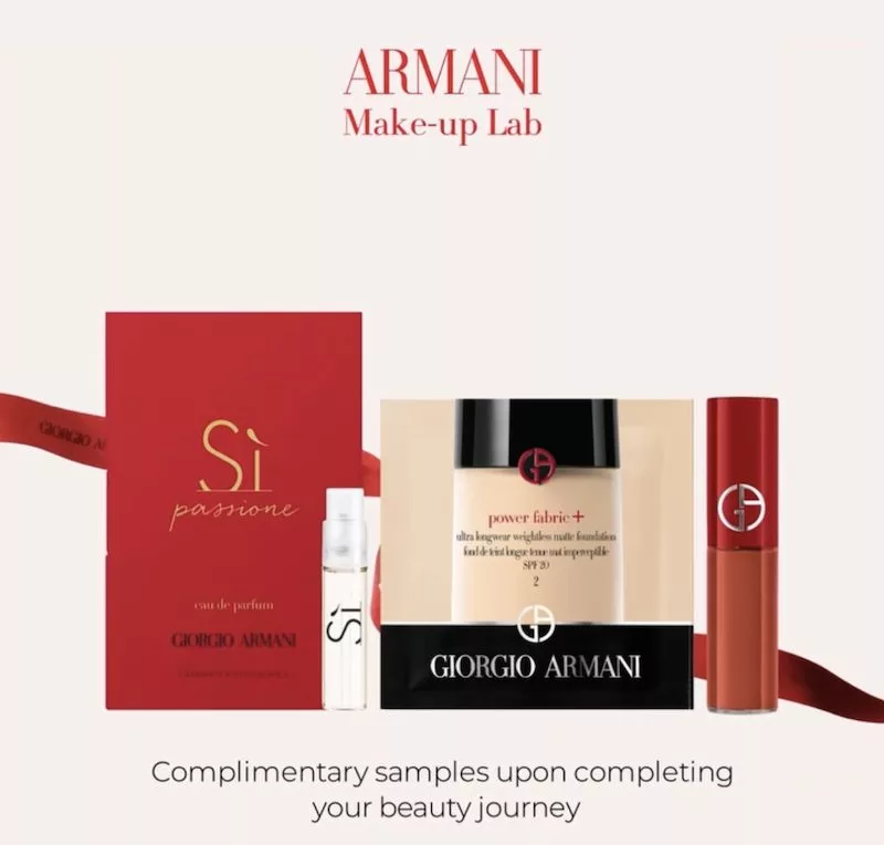 Complimentary Armani Beauty Gift & Samples From Armani Make-Up Lab Pop-Up ION