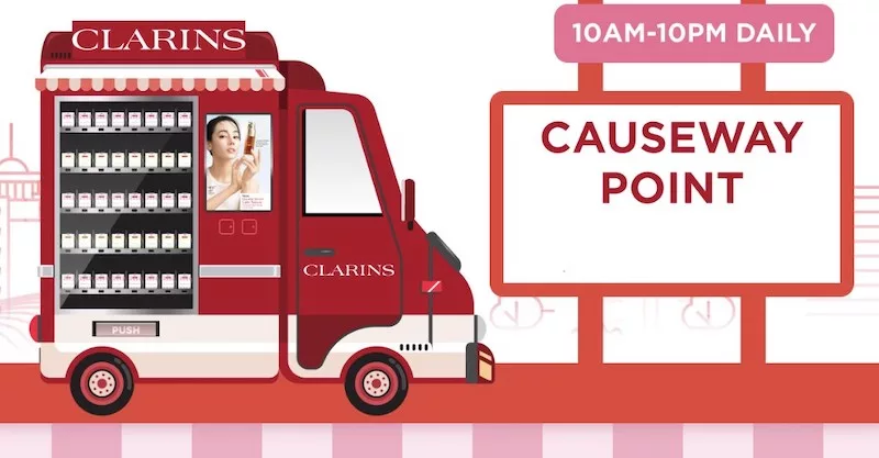 Free Clarins Sample Kit From Clarins Vending Machine Causeway Point