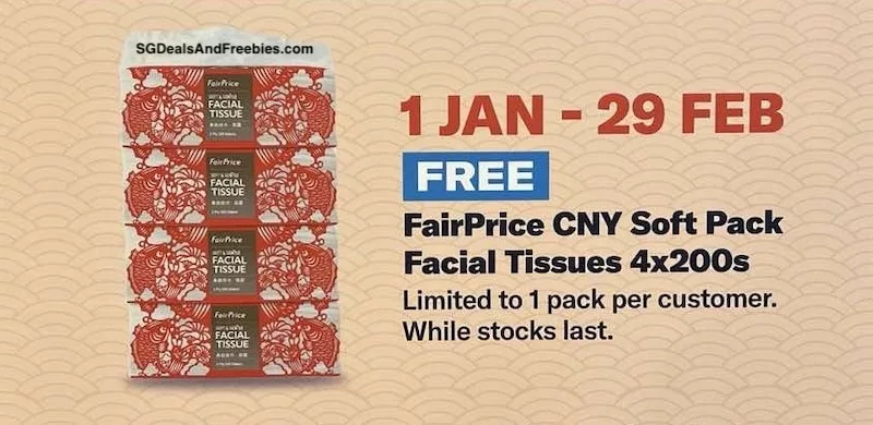 Free FairPrice CNY Facial Tissues & $35 FairPrice Vouchers For New Trust Sign-Ups Until 29th February