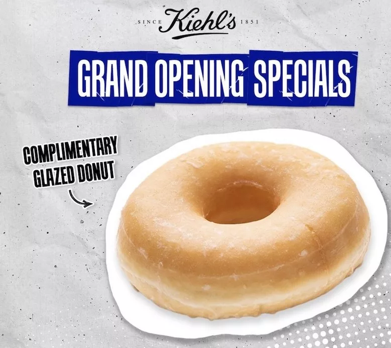 Free Glazed Donuts At New Kiehl's Raffles City Store