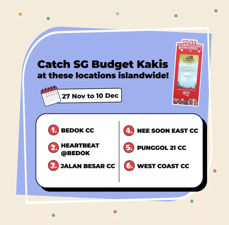 SG Budget Kakis Locations Free Mr Bean