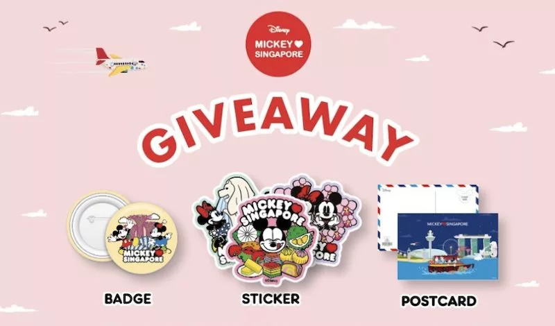 Free Exclusive Mickey Mouse Singapore Badge, Sticker Or Postcard
