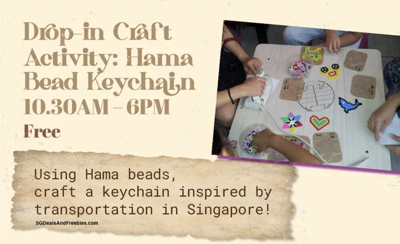 Free Drop-In Children's Craft Activity At National Museum Singapore Hama Bead Keychain